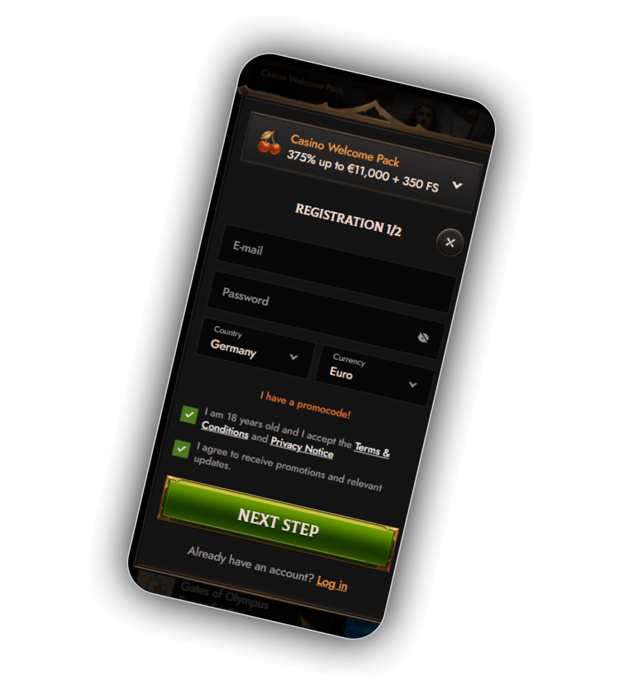 Crusado Casino registration flow showing the KYC document upload step with proof of identity and address fields